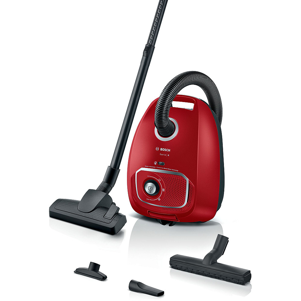 Bosch golvdammsugare BGB41RD3H - serie 4, röd med xl dammpåse