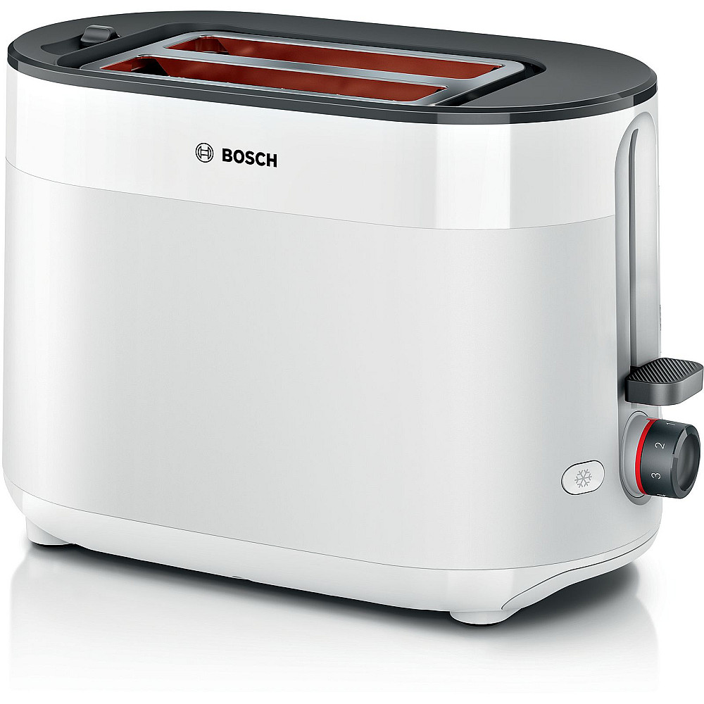 Bosch brödrost TAT2M121 vit brödrost med automatisk centrering