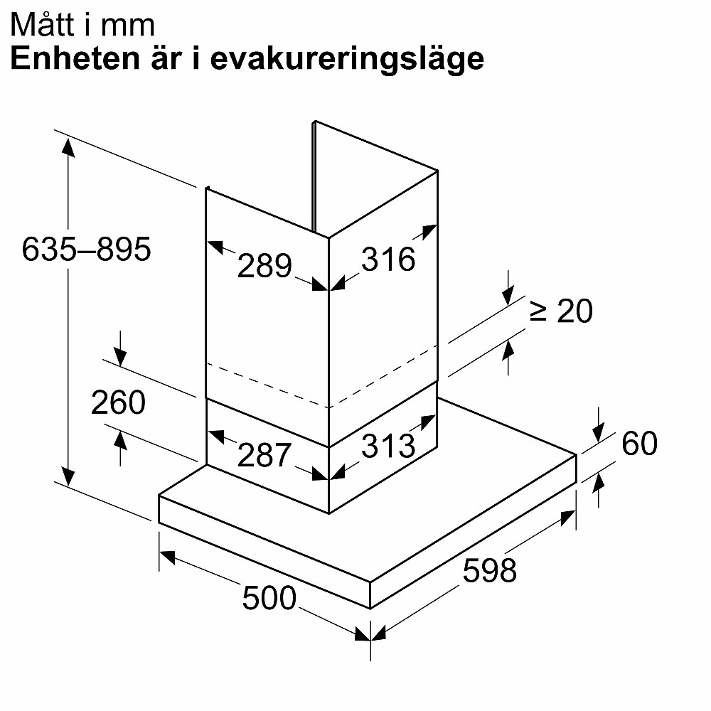 Siemens vägghängd fläkt LC63BBC30