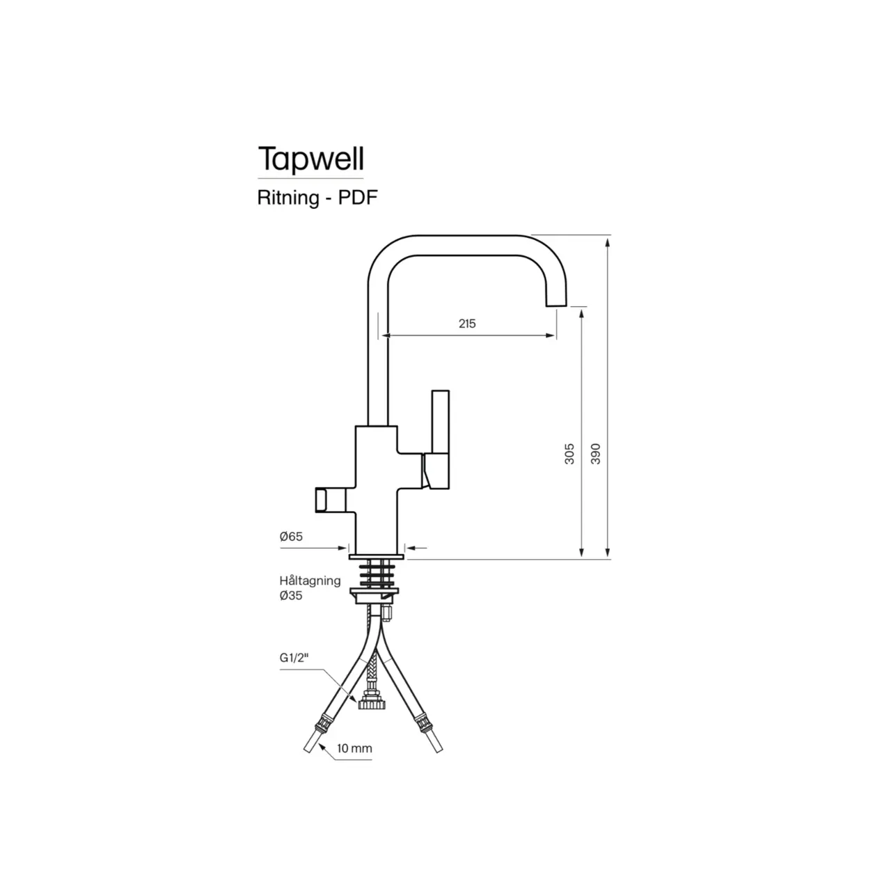 Tapwell Köksblandare EVO984 Black Chrome