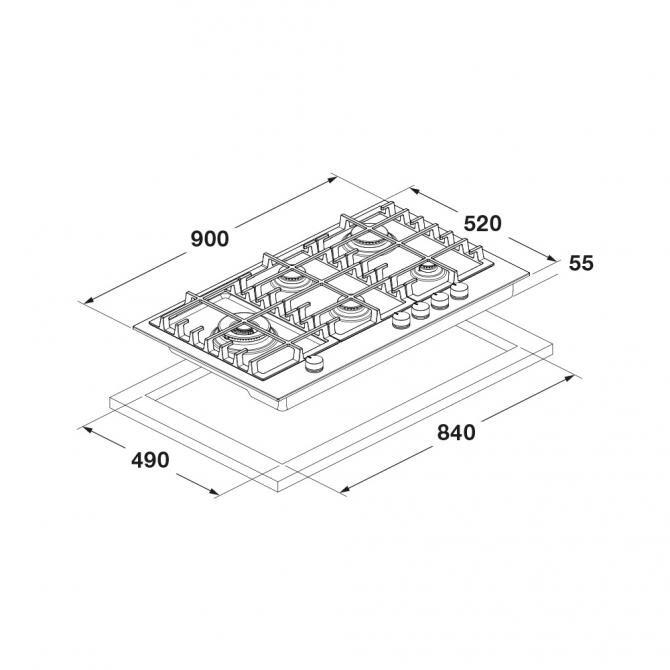 Fulgor Milano Induktionshäll FUH 905 G DWK MBK