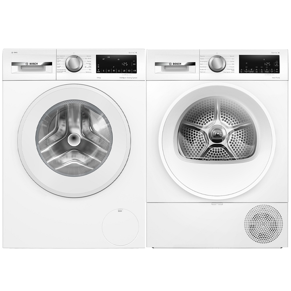 Bosch Serie 6 Tvätt & Tork WGG254FLSN + WQG2420ASN i-DOS, Iron Assist, 10/9 kg