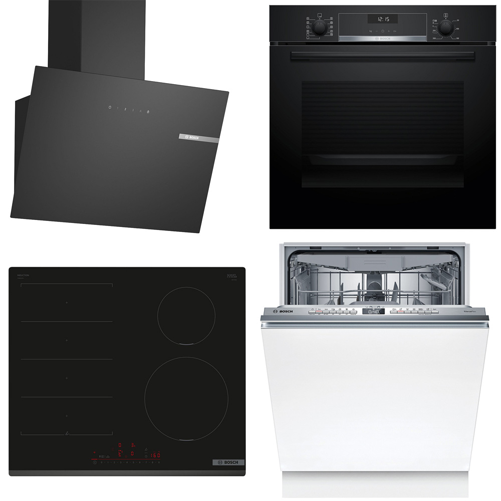 Bosch Kökspaket Serie 6 Ugn, Induktionshäll, Diskmaskin & Fläkt