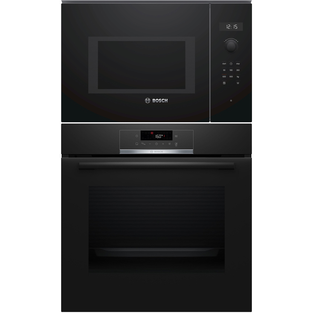 Bosch Serie 4 Ugn & Mikro HBA571BB3 + BFL524MB0 Pyrolys, AutoPilot & 3D Hotair