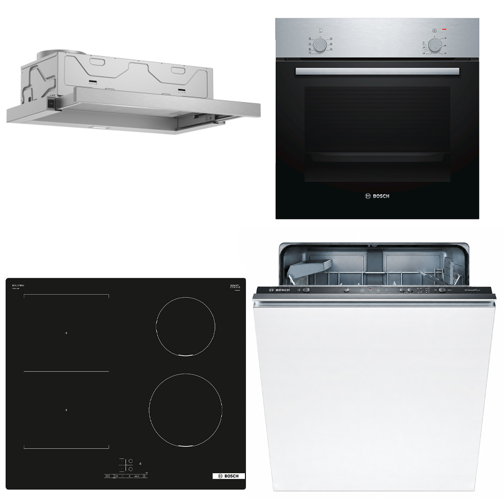 Bosch kökspaket HBF010BR1S-PVS611BB6E-SMV41D10EU-DFM064A53