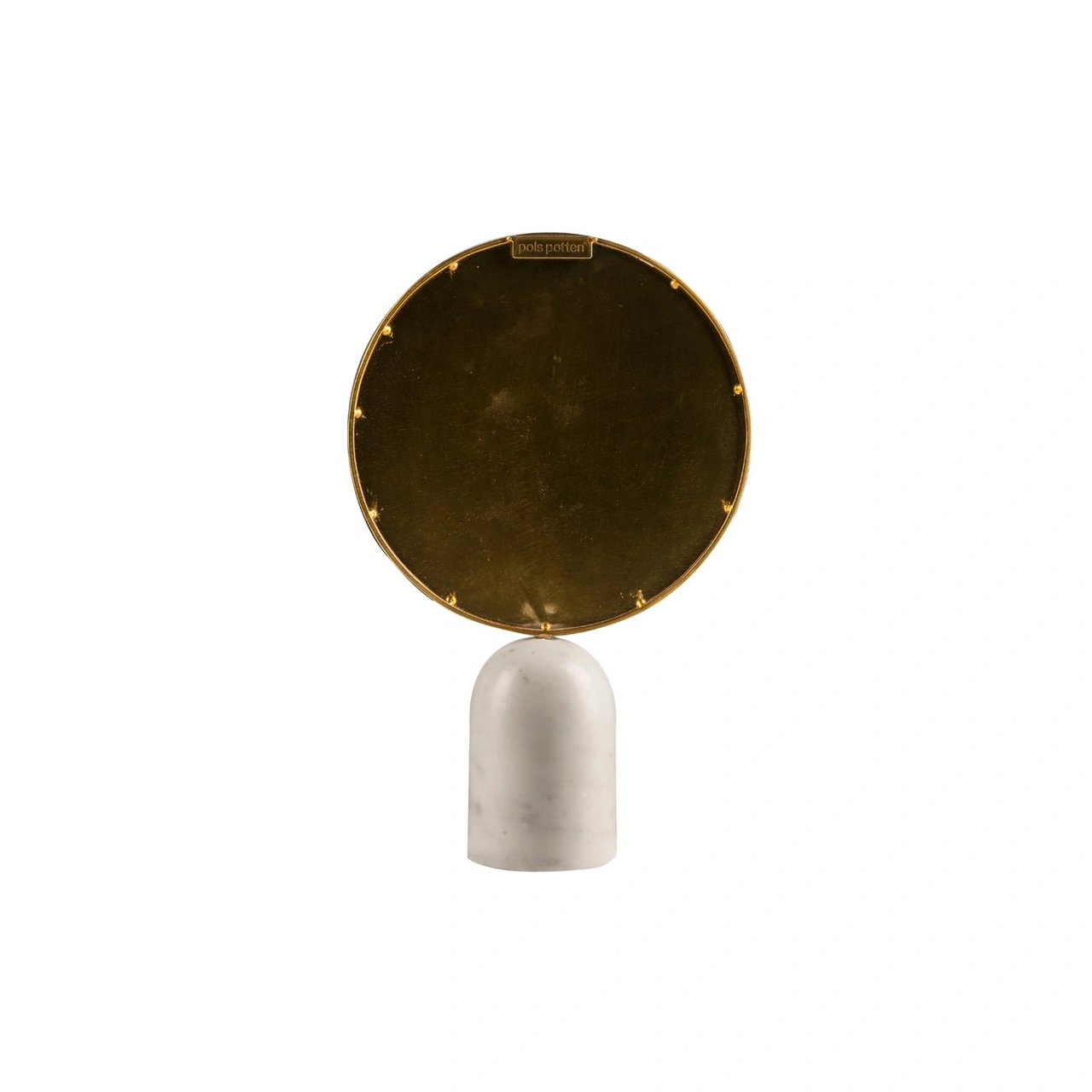 Rund spegel med marmorbas