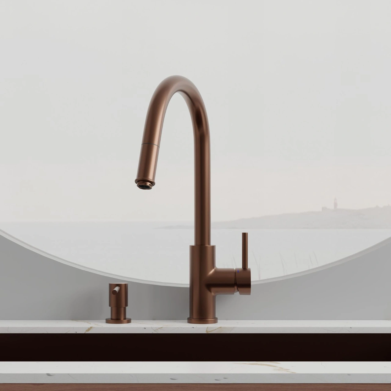 Köksblandare Steel Access Amber - Utan Diskmaskinsavst.