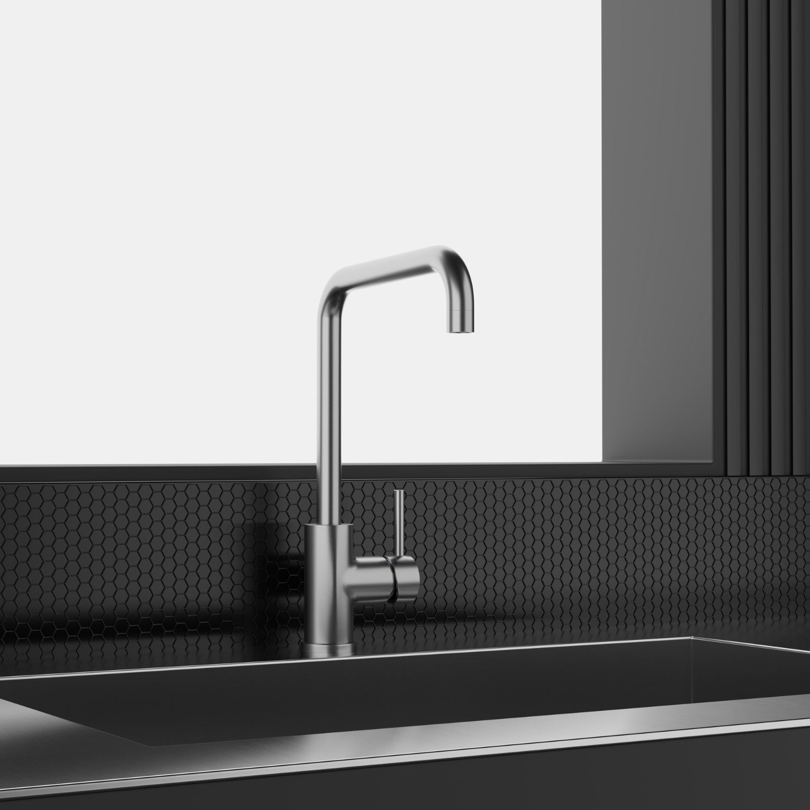 Köksblandare Steel Square Original - Utan Diskmaskinsavst.